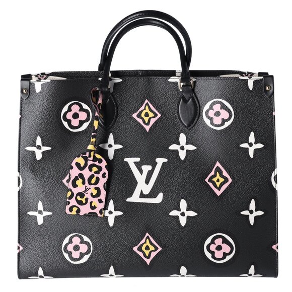 Louis Vuitton Onthego GM Wild at Heart Tote Bag Black Pink Monogram Canvas - Picture 1 of 9